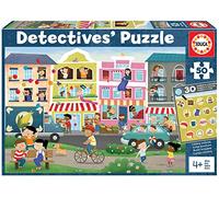 Educa - Detectives' puzzle | La Città | Puzzle Bambini 50 pezzi | Monta il puzzle e trova i 30 ojjetti persi +4 anni | (18894)