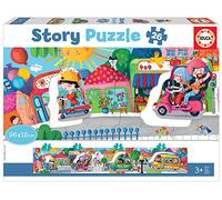 Educa - Didacta Story Puzzle Veicoli in Città. Puzzle Panoramico per Bambini. 26 pezzi. +3 anni (18901)