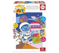 Educa - Dipingere con i numeri: Scena spaziale | Magic Art Number | Attività manuali per bambini | Consigliato per bambini e bambine dai 6, 7, 8 anni in su (20406)