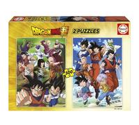 Educa - Dragon Ball | Set 2 puzzle da 500 pezzi per adulti e ragazzi da 11 anni | Goku Vegeta anime | Misura: 46 x 34 cm | Include colla Fix Puzzle (19915)