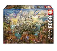 Educa - Dreamtown - Puzzle da 8000 pezzi - Colla per puzzle inclusa - L'immagine completata misura 75,59""x 53,54"" - Et 14+ (19570)