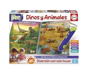Educa - Educapen Dinos e Animali | Gioco Educativo per bambini +5 anni | Taccuino con domande e e-reader | Bambini 5 6 7 anni (20322)