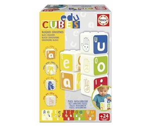 Educa - Educubes Baby I Blocchi educativi | 10 cubi illustrati con lettere, animali, oggetti e conteggio | Sistema autocorrettivo | Regalo per bambini di 2 anni (20412)