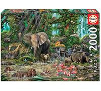 Educa - Genuine Puzzles. Giungla Africana. Puzzle per Adulti. 2000 pezzi. Misura: 96 x 68 cm. Include colla fix puzzle. Consigliato a partire dai 14 anni (16013)