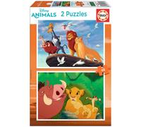 Puzzle Re Leone con Amici 2x48 Pezzi