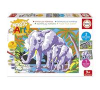 Educa - Magic Art Number Number Animali selvatici | Numero magico di arti | Artigianato per bambini | Consigliato per ragazzi e ragazze dai 9 ai 11 anni (20301)
