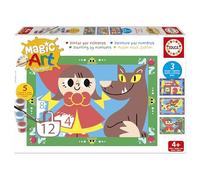 Educa - Magic Art Number Number Storie | Numero di arti magiche | Artigianato per bambini | Consigliato per ragazzi e ragazze dai 4 5 ai 6 anni (20402)