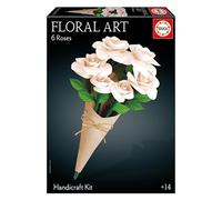 Educa - Mazzo di 6 rose bianche Floral Art | Kit fai da te per realizzare sei rose di carta senza bisogno di colla o forbici. Dai 14 anni in su (20395)