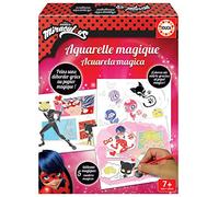 Educa - Miraculous Lady Bug magici. Include 5 Quadri da colorare, 12 acquerelli e 2 pennelli. dai 7 Anni in su, Multicolore, Set da 8 Pezzi, 18930