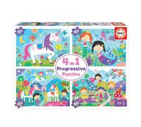Educa Mondo Di Fantasia 20-40-4 In 1 Puzzle 60-80 Pezzi