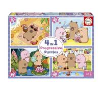 Educa - Multi 4 Capyfun | Set di 4 puzzle progressivi per bambini da 20 a 80 pezzi | Dai 3, 4, 5 anni (20486)