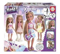 Educa - My Model Doll Design Kawaii | Kit di Design alla Moda per Bambola Articolata | CREA il tuo Abbigliamento e Acconciature | Artigianato per bambini a partire da 6 anni (20651)