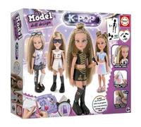 Educa - My Model K-Pop bambola snodabile di moda da disegnare e pettinare | Crea più di 150 stili kpop con capelli veri e accessori | +6 anni (20787)
