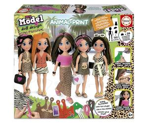 Educa - My Model Wild Print, Crea e progetta la tua bambola, include più di 150 look e più di 40 accessori per personalizzare la tua bambola, per ragazzi e ragazze 6 anni 7 anni 8 anni (20098)