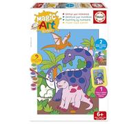 Educa - Numeri di dinosauro Magic Art | Numero magico di arte | Artigianato per bambini | Consigliato per ragazzi e ragazze dai 6 7 8 anni (20293)
