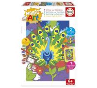 Educa - Numeri Magic Art Number di pavoni e pappagalli | Numero magico di arte | Artigianato per bambini | Consigliato per ragazzi e ragazze dai 6, 7, 8 anni (20405)