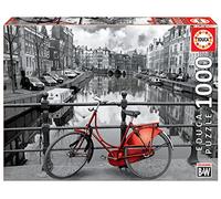 Educa - Puzzle 1000 pezzi Amsterdam B&W | Puzzle città in bianco e nero | Misura 68x48 cm | Include colla Fix | Per adulti 14+ (14846)