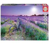 Educa Borrás Puzzle Campo di lavanda con bicicletta 1000 pezzi 68x48 cm con colla Fix