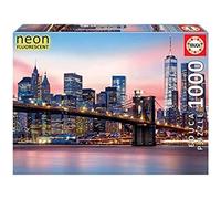 Educa - Puzzle Ponte di Brooklyn, neon di New York - 1000 Pezzi