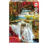 Educa - Puzzle 1000 pezzi Cadute d’acqua nella foresta | Puzzle natura | Misura 48x68 cm | Include colla Fix | Per adulti 14+ (18461)
