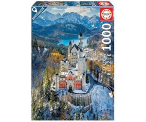 Educa - Puzzle 1000 pezzi Castello di Neuschwanstein | Puzzle castelli e città | Misura 48x68 cm | Per adulti 14+ (19261)
