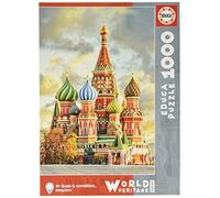 Educa - Puzzle 1000 pezzi Cattedrale di San Basilio, Mosca | Puzzle città iconiche | Misura 48x68 cm | Include colla Fix | Per adulti 14+ (17998)