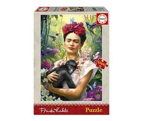 Educa - Puzzle 1000 pezzi Frida Kahlo - Giardino della Vita | Puzzle arte | Misura 48x68 cm | Include colla Fix | Per adulti 14+ (20176)