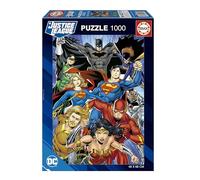 Educa - Puzzle di 1000 pezzi per adulti | Fumetti DC della Justice League. Misura: 48 x 68 cm. Include la colla Fix Puzzle. Da 14 anni (19935)