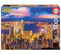 Educa - Puzzle 1000 pezzi Hong Kong Neon | Puzzle città moderne | Misura 68x48 cm | Toni grigi e argento | Per adulti 14+ (18462)