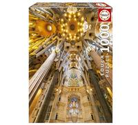 Educa - Puzzle 1000 pezzi Interior Sagrada Familia | Puzzle arte e architettura | Misura 48x68 cm | Include colla Fix | Per adulti 14+ (19614)