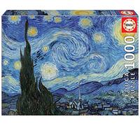 Educa - Puzzle 1000 pezzi La notte stellata, Van Gogh | Puzzle arte classica | Misura 68x48 cm | Include colla Fix | Per adulti 14+ (19263)