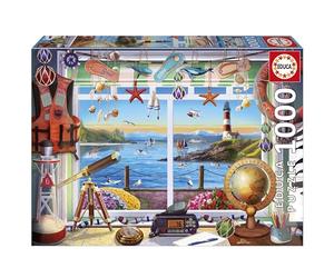 Educa - Puzzle 1000 pezzi La vita nel porto | Puzzle città portuali | Misura 68x48 cm | Include colla Fix | Per adulti 14+ (20256)