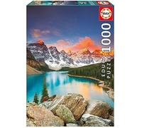 Educa - Puzzle 1000 pezzi Moraine Lake, Canada | Puzzle natura e laghi | Misura 48x68 cm | Include colla Fix | Per adulti 14+ (17739)
