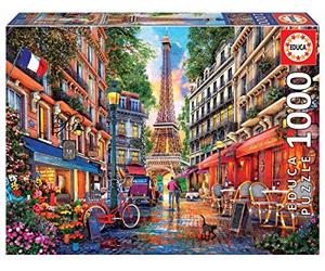 Educa - Puzzle 1000 pezzi Parigi, Dominic Davison | Puzzle città romantiche | Misura 68x48 cm | Include colla Fix | Per adulti 14+ (19019)