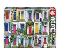 Educa - Puzzle 1000 pezzi Porte di Notting Hill | Puzzle città e colori | Misura 68x48 cm | Include colla Fix | Per adulti 14+ (20177)