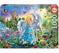Educa - Puzzle 1000 pezzi Principessa e l'Unicorno | Puzzle fiabe | Misura 68x48 cm | Include colla Fix | Per adulti 14+ (17654)
