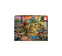 Educa - Puzzle 1000 pezzi Terra di dinosauri | Puzzle preistoria | Misura 68x48 cm | Include colla Fix | Per adulti 14+ (17655)