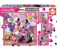 Educa - Puzzle 4in1 Minnie Felice Aiutante - 1-39 Pezzi
