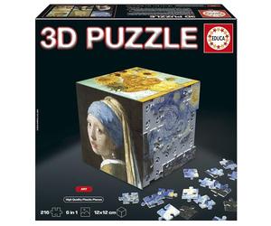 Educa - Puzzle 3D Arte | Cubo artistico 3D per adulti e ragazzi | Esperienza visiva e creativa | 6 facce con opere d'arte (20123)