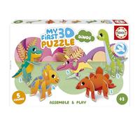 Educa - Puzzle 3D di dinosauri | Include 5 figure di dinosauri facili da assemblare per giocare e imparare | Consigliato per bambini dai 3 ai 5 anni (20434)