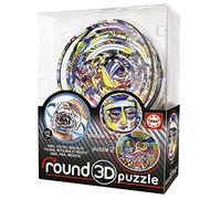 Educa - Puzzle 3D Round Puzzle. 2 immagini Abstract a Resolver. Gira, capovolgi e risolvi!. 12,7 cm di diametro e 14 anelli concentrici. Puzzle a partire da 8 anni (19709)