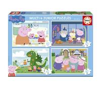 Educa - Peppa Pig | Set di 4 Puzzle progressivi per bambini da 20 a 80 Pezzi. Misura approssimativa una volta montato: 28 x 20 cm. Consigliato dai 4 anni in su (20329)