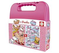 Educa - Puzzle a forma di valigia di Hello Kitty e amici | Set di 2 puzzle per bambini da 48 pezzi | Consigliato per bambini dai 4 ai 6 anni (20510)