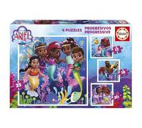Educa Borrás – Set 4 puzzle progressivi Disney Ariel, 12–25 pezzi, 16x16 cm, consigliato dai 3 anni