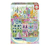 Educa - Puzzle Barcellona di Car Pintos | Puzzle da 1000 pezzi per adulti | Dimensioni: 48 x 68 cm | Età 14+ (20557)