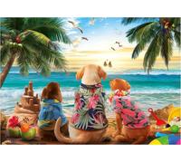 Educa - Puzzle da 1000 pezzi per adulti | Cani sulla spiaggia | Dimensioni: 68 x 48 cm | A partire da 14 anni (20291)