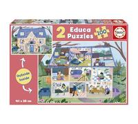 Educa - Puzzle Casa | 2x100 pezzi Puzzle Set | Interno Esterno Casa, Puzzle Bambini | dai 6 anni (19957)