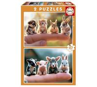 Educa - Set di 2 Puzzle per Bambini da 20 pezzi. Cuccioli di animali. Dimensioni: 28 x 20 cm. Consigliato dai 4 anni (20221)