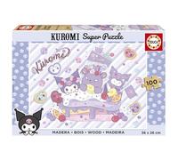 Educa - Puzzle da 100 pezzi per adulti | Puzzle in legno Kuromi | Dimensioni: 68 x 48 cm | Età 14+ (20509)