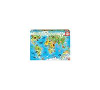 Educa - Puzzle Mappa del mondo con gli animali - 150 Pezzi